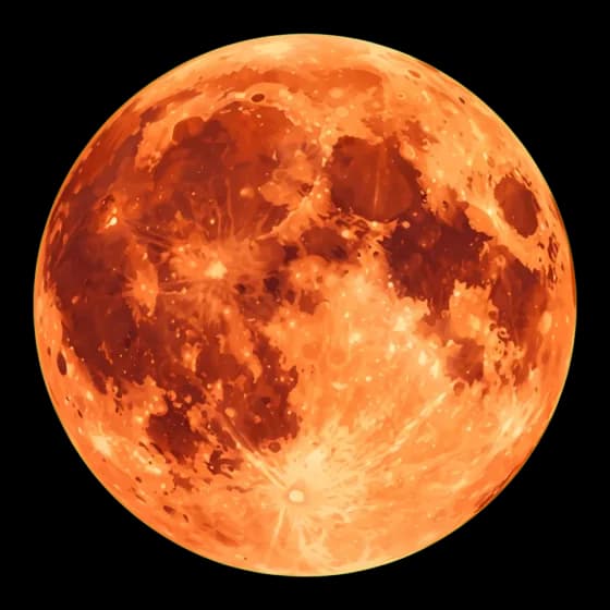 Luna llena naranja de Halloween